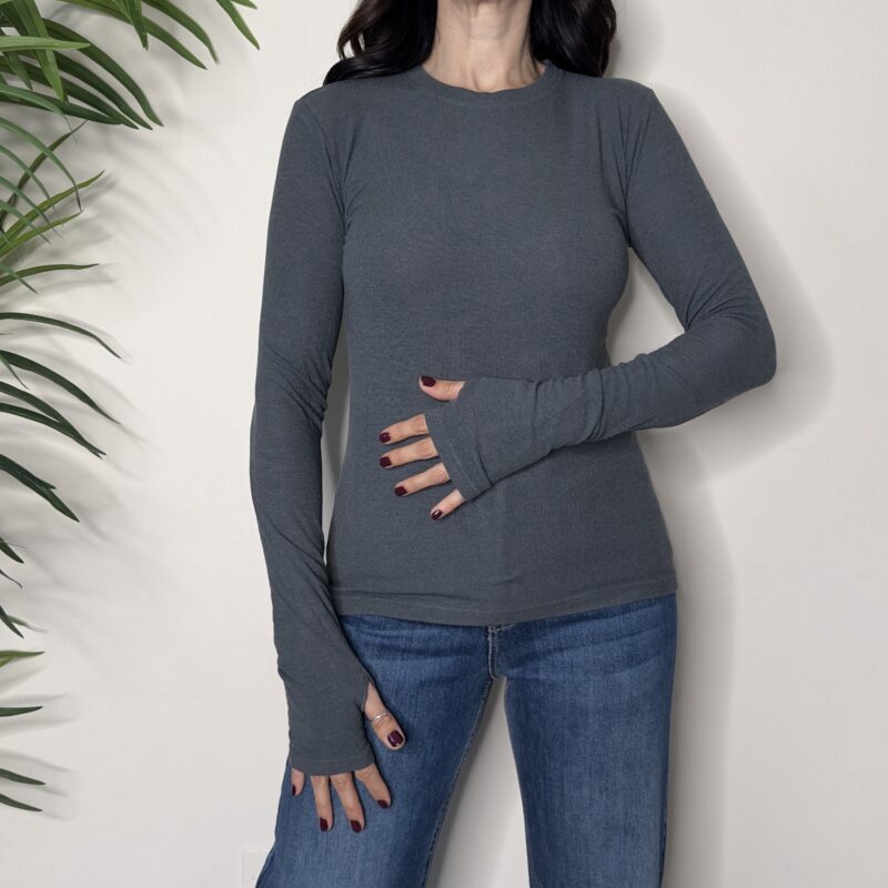 TENSIONE IN - Maglia paricollo manicotto grigio