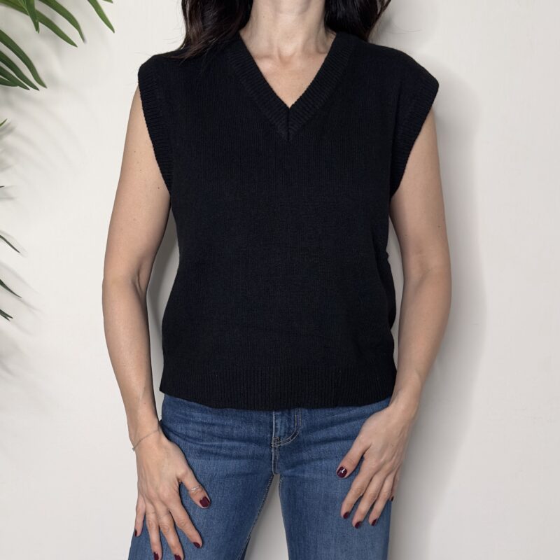 TENSIONE IN - Gilet scollo V nero