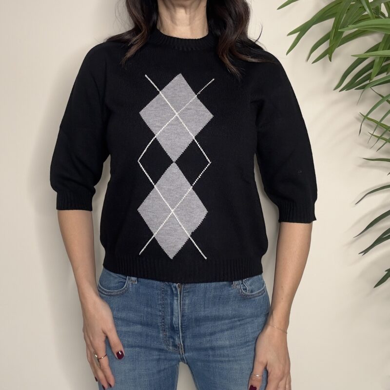 BLUE JOINT - Maglione rombi manica 3/4