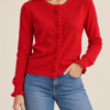 HAVEONE – Cardigan rouches rosso