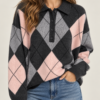 TENSIONE IN – Maglione rombi grigio